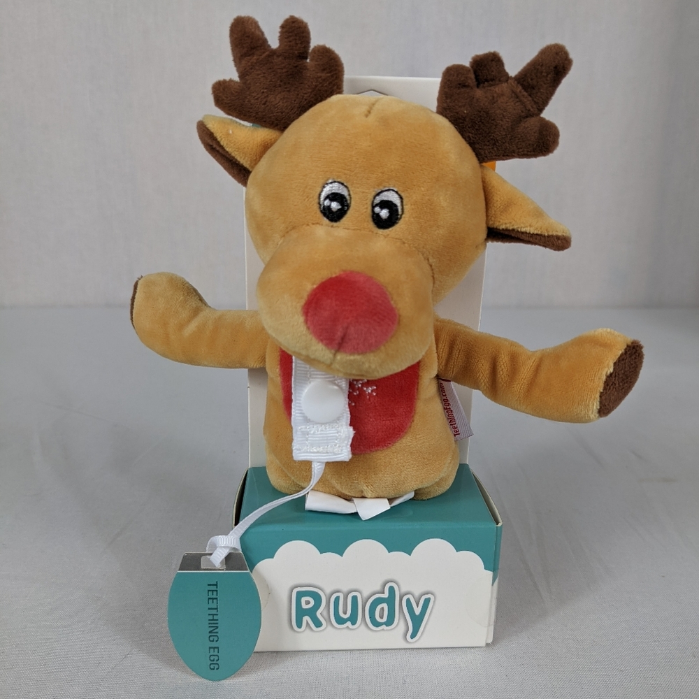 The Teething Egg Teething Pals Rudy Reindeer Christmas Holiday Newborn NEW NIP